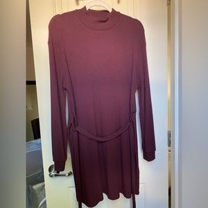 Topshop maroon sweaterdress mockneck